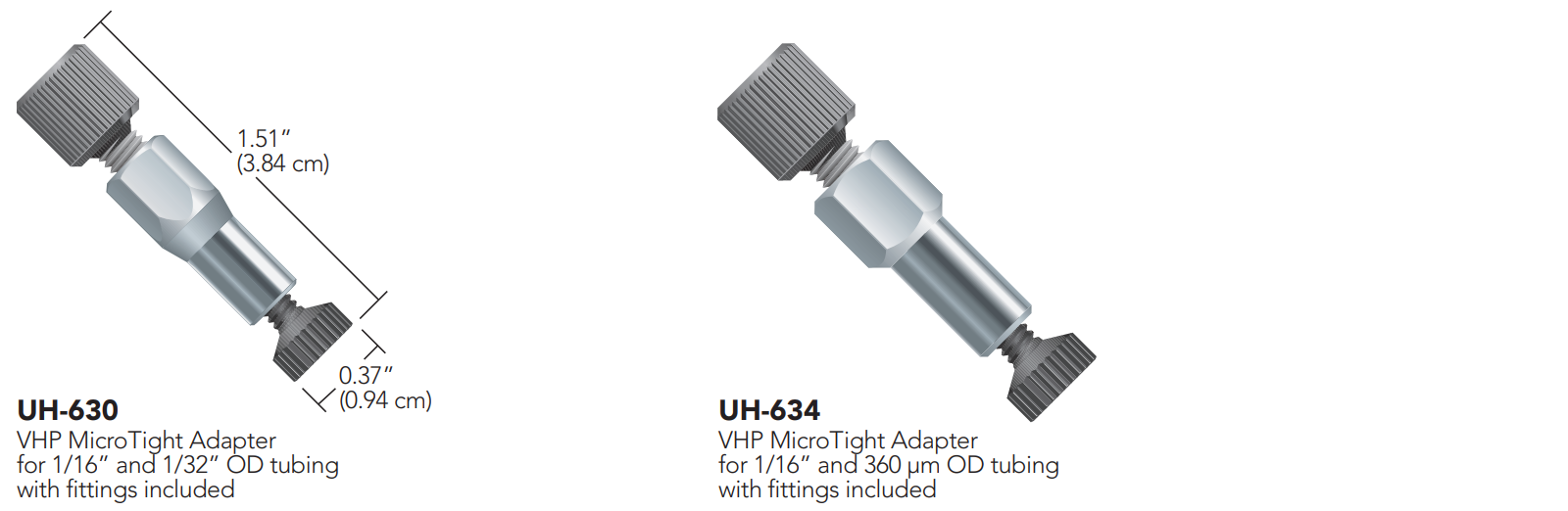 IDEX VHP MicroTight® adapters UH-630, UH-634