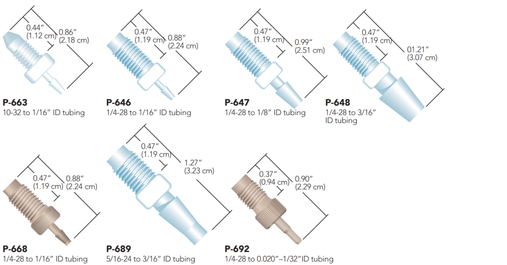 Threaded Branch Connection Adapter Barbed connectors - Biotech Fluidics
