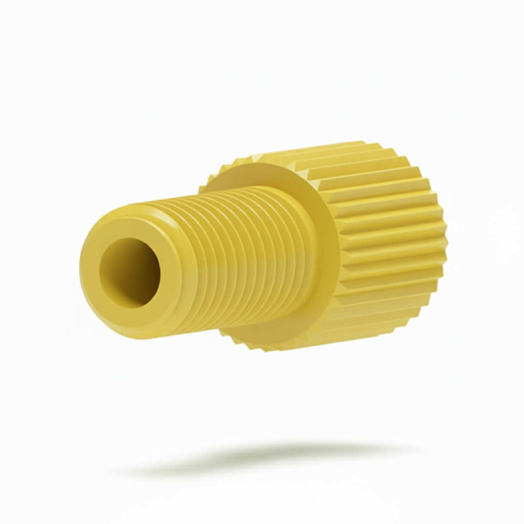 P-331Y, Super Flangeless™ Nut PEEK, 1/4-28 Flat-Bottom, for 1/8", Yellow