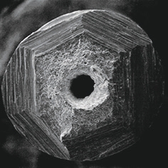 tubing-end-with-file-cut Deformed end of file cut stainless steel tubing